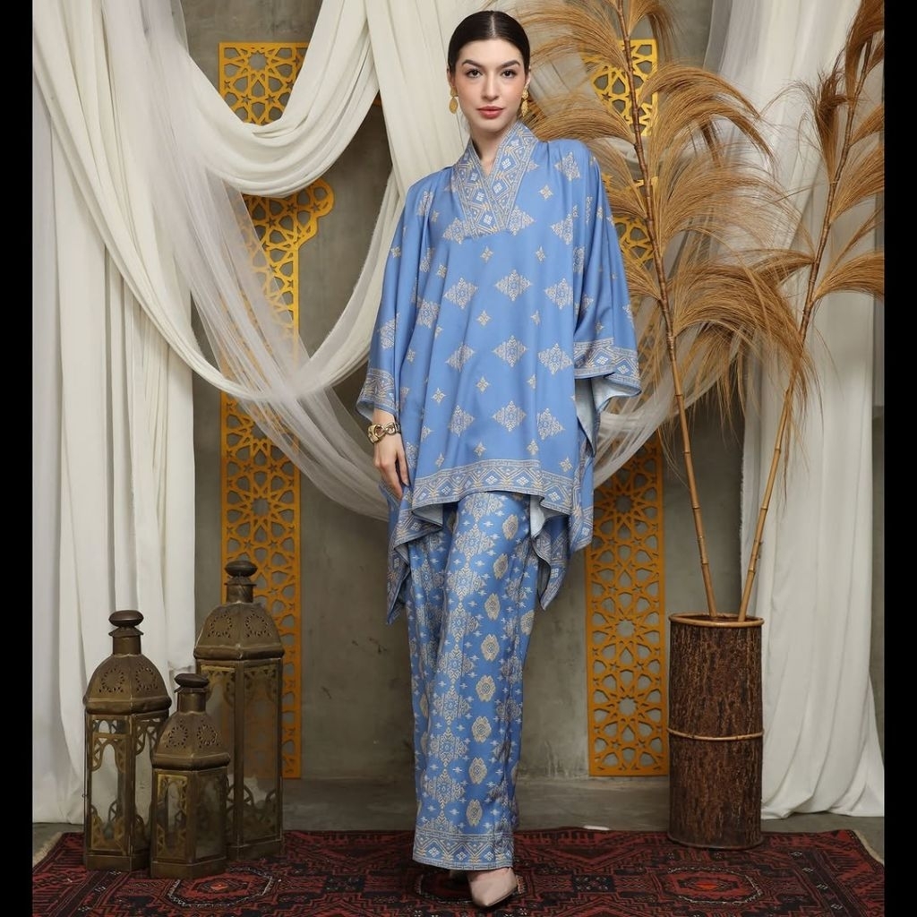 Baju Setelan Wanita | Setelan Biru | Setelan Modern | Setelan Premium | Setelan Jumbo | One Set Wani