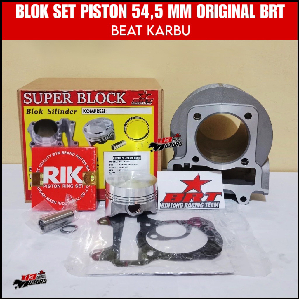 BLOK SET PISTON BRT BEAT KARBU 54,5 MM CAST IRON