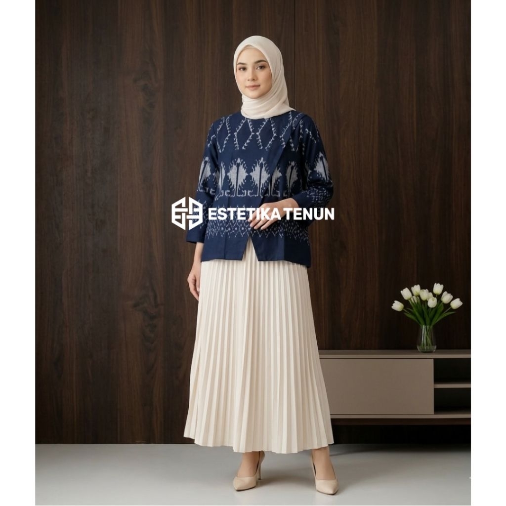 ATASAN TENUN  WANITA/ BLOUSE TENUN WANITA/ OUTER TENUN WANITA/ ATASAN TENUN WANITA LENGAN PANJANG/ O