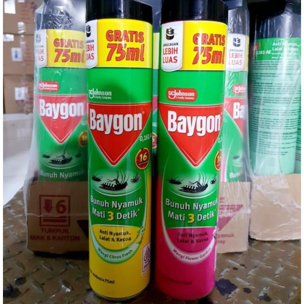 Baygon 600+75 ml / semprot obat nyamuk baygon