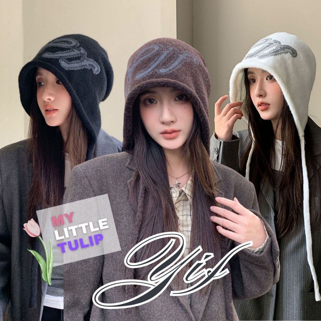 Topi Panjang Menjuntai Gaya Casual / Topi Hoodie Tali Panjang / Long Hoodie Korea Hiphop Style