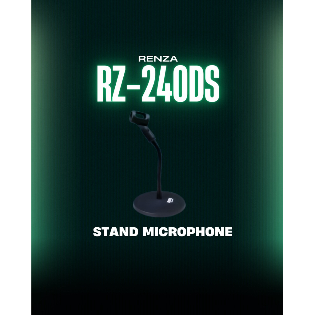 Renza RZ-240DS Stand Mic Meja Desktop Microphone Stand Pendek Base Bulat Besi Stabil