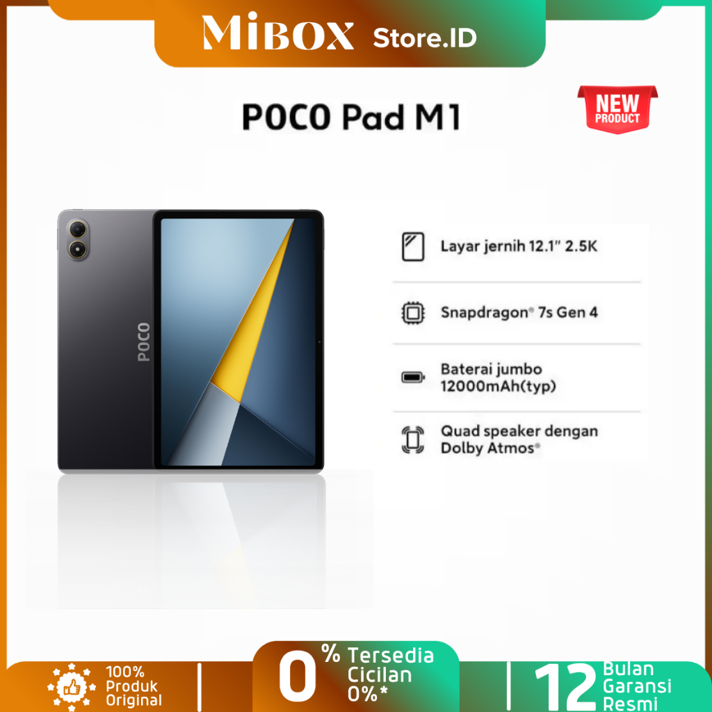 Pocopad M1 8/256 | 12.1 inches ,Snapdragon 7s Gen,Dolby Atmos,12000 mAh Resmi