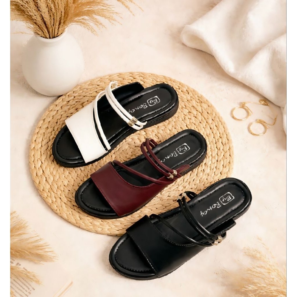 Bouncy Sepatu Sandal Wedges Wanita Dewasa Terbaru Hak 3cm Korean Style | Sandal Wanita Kekinian