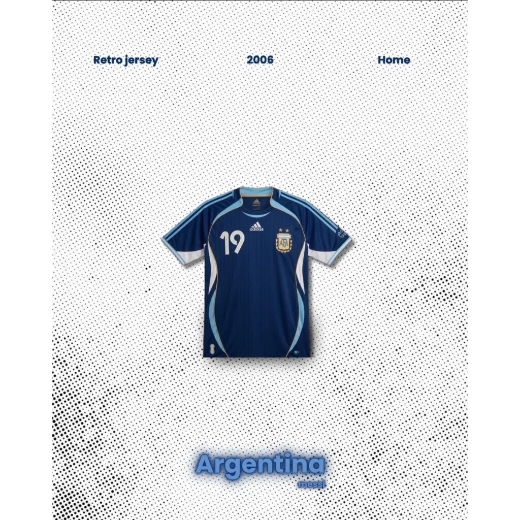 Retro Version Jersey Argentina Away 2006 Name set MESSI