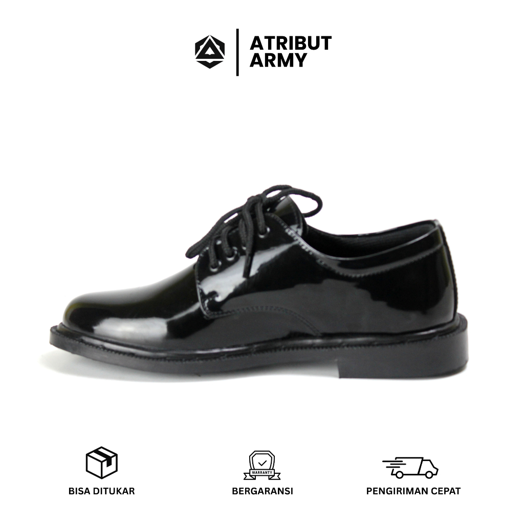 Sepatu PDH Pendek 01 TNI Dinas PDH TNI AD AL AU Pria POLRI Security Satpam Polisi Sepatu Kerja - DT0