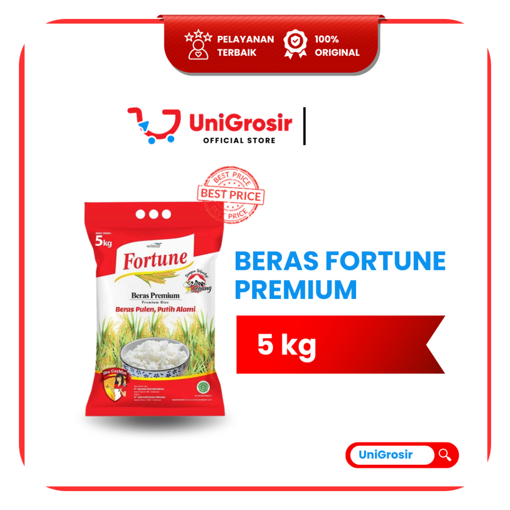 [UniGrosir] BERAS FORTUNE PREMIUM WHITE RICE ~ 5 kg