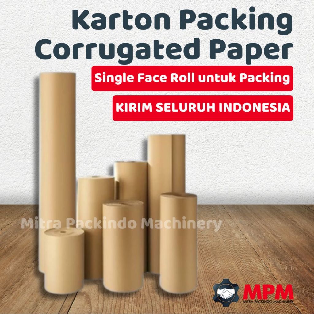 EKSPEDISI Karton Packing Lembaran Bergelombang panjang 1 meter / Kardus Single Face Roll 95cm 120cm 