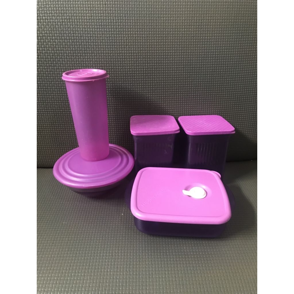 Tupperware Tempat Makan Dan Toples 1 set Warna Ungu Tupperware Promo