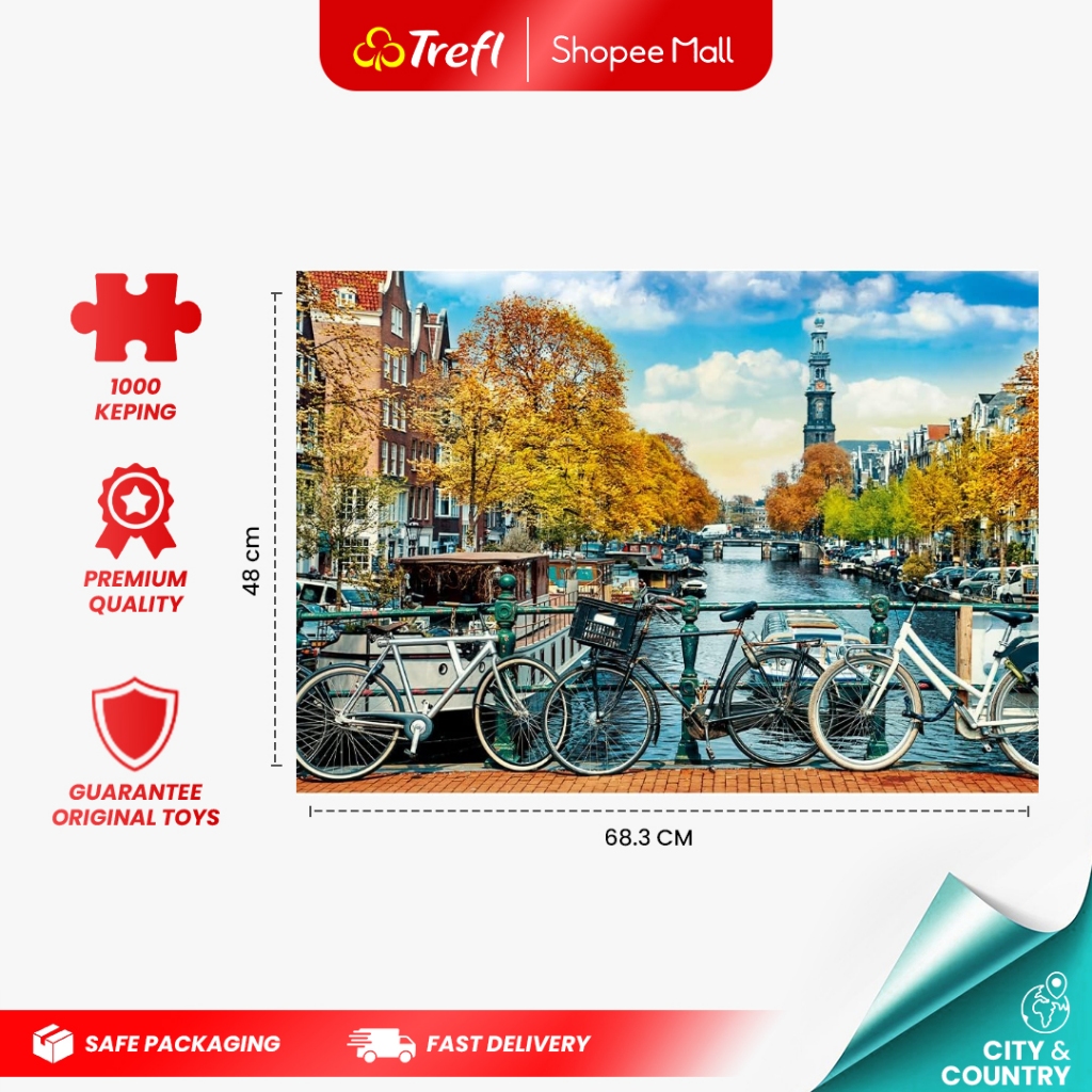 Trefl Jigsaw Puzzle 1000 - Autumn In Amsterdam Netherlands 10702 | Mainan Hobi Koleksi Anak dan Dewa