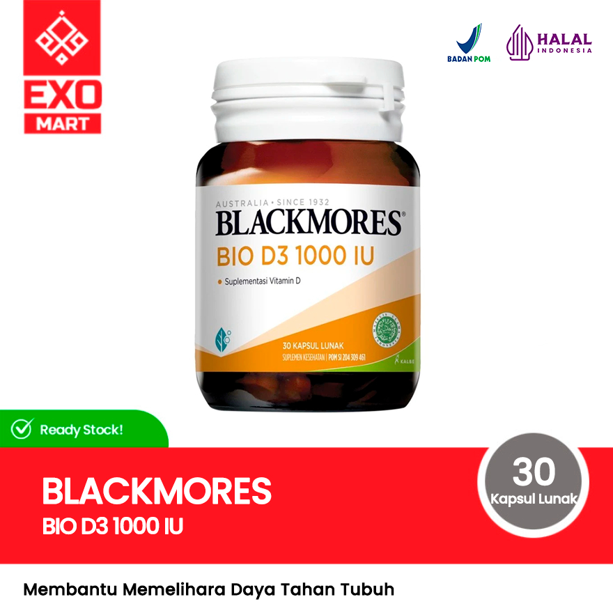 Blackmores Bio D3 1000 IU 30 Kapsul Lunak | Vitamin D