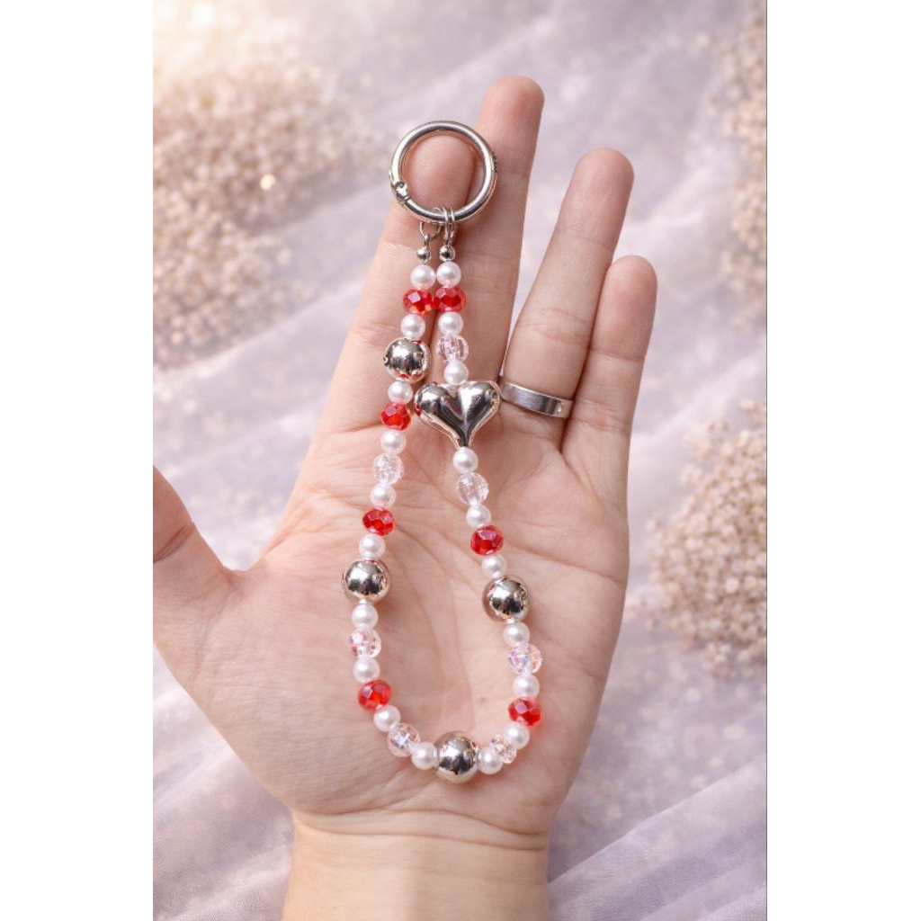 12Pcs Gantungan Hp Crystal Aesthetic Phone Strap Hp Aesthetic Ring Manik Crystal Premium Swarovski