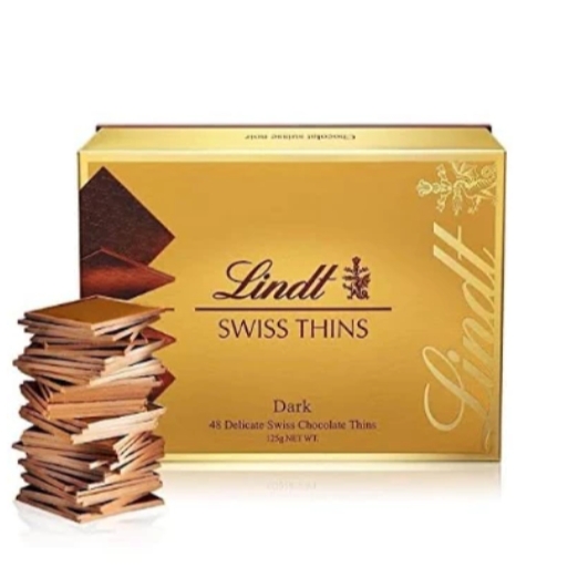 Lindt Swiss Thins Dark 48 Delicate Swiss Chocolate Thins