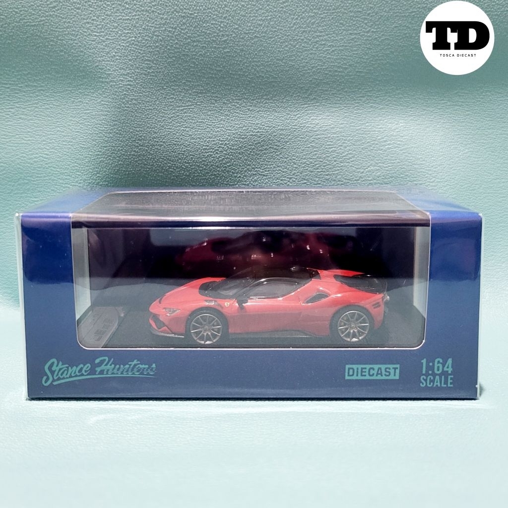 Diecast 1:64 Stance Hunters SF90 Stradale Novitec Rosso Corsa/Nero Black
