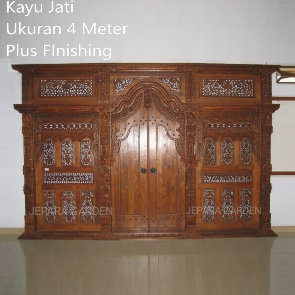 Pintu Gebyok 4 Meter Kusen Rumah Jawa Kayu Jati Ukir Jepara