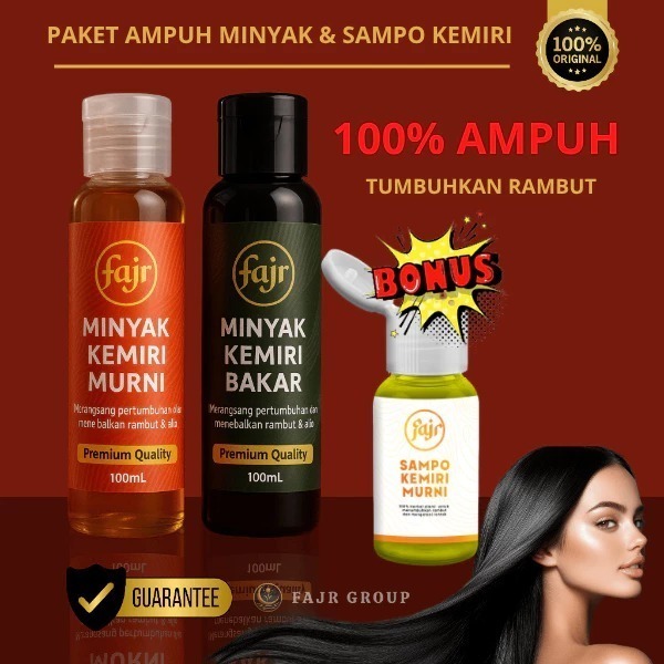Minyak Kemiri Bakar Alami untuk Menumbuhkan Rambut, Alis, dan Bulu Mata - Perawatan Rambut Rontok da