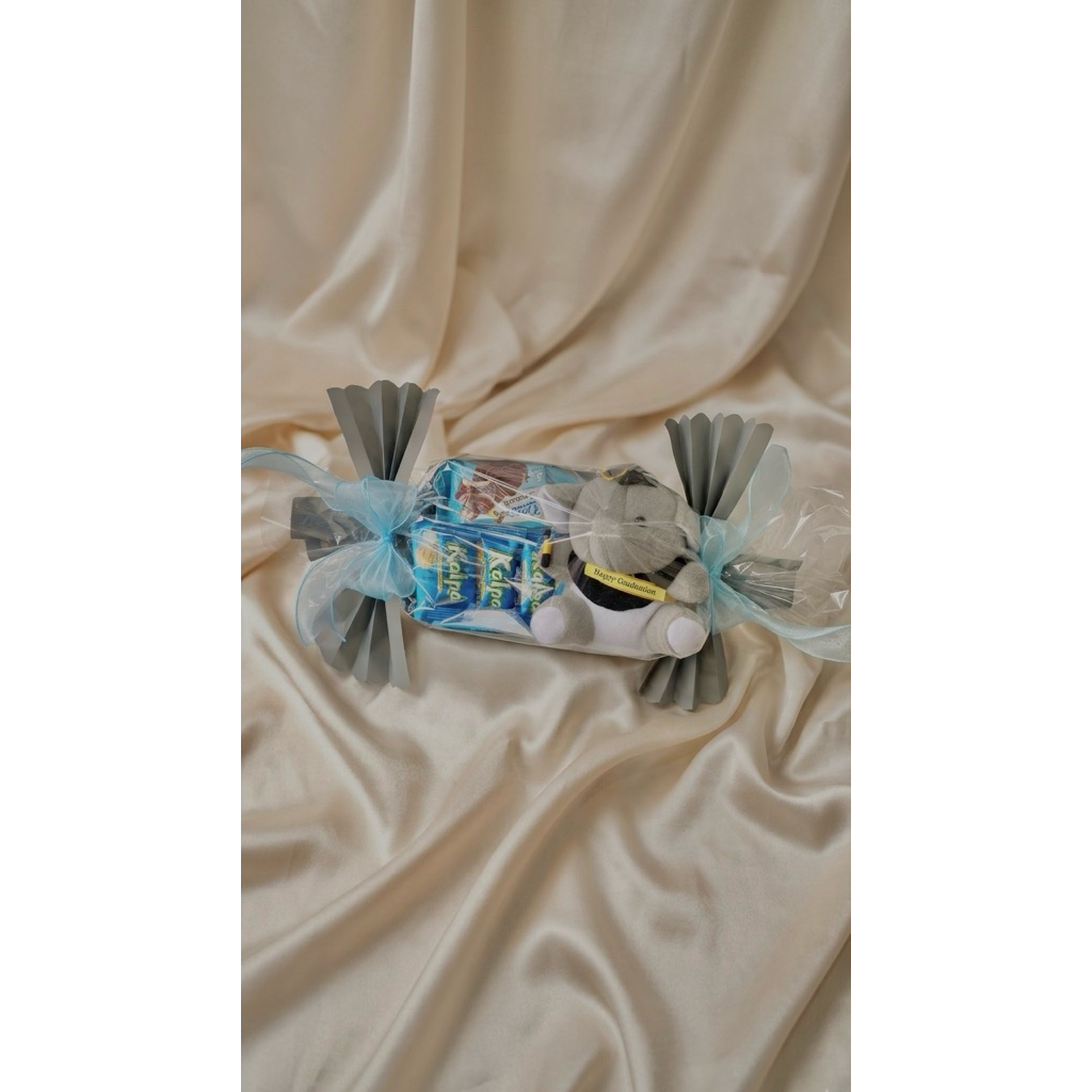 CANDY SNACK ABU-BIRU | HADIAH WISUDA | KADO ULANG TAHUN | BUKET SNACK BANDUNG