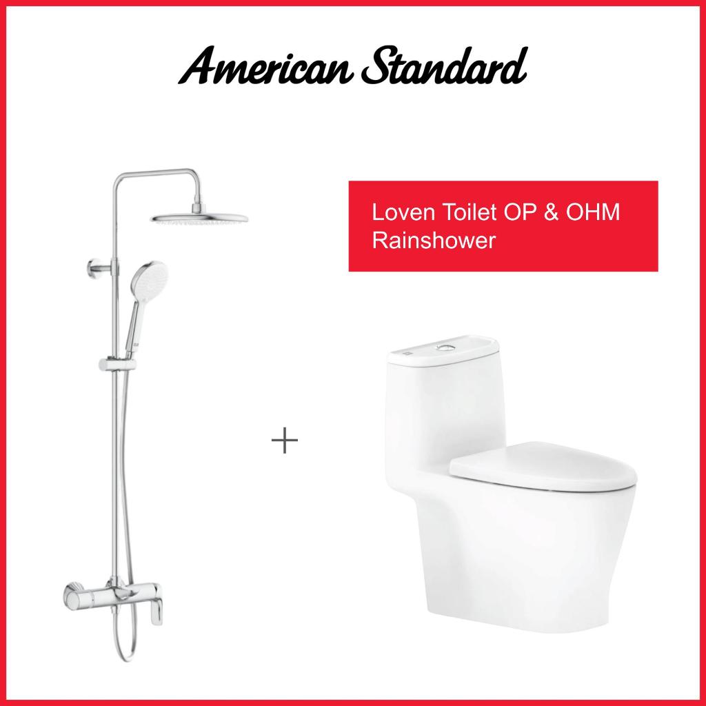 American Standard Kloset Duduk - Paket Loven Toilet OP & Rainshower