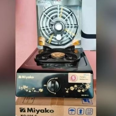 MIYAKO KOMPOR GAS 1 TUNGKU + MIYAKO SELANG REGULATOR SPIRAL 1.8 M