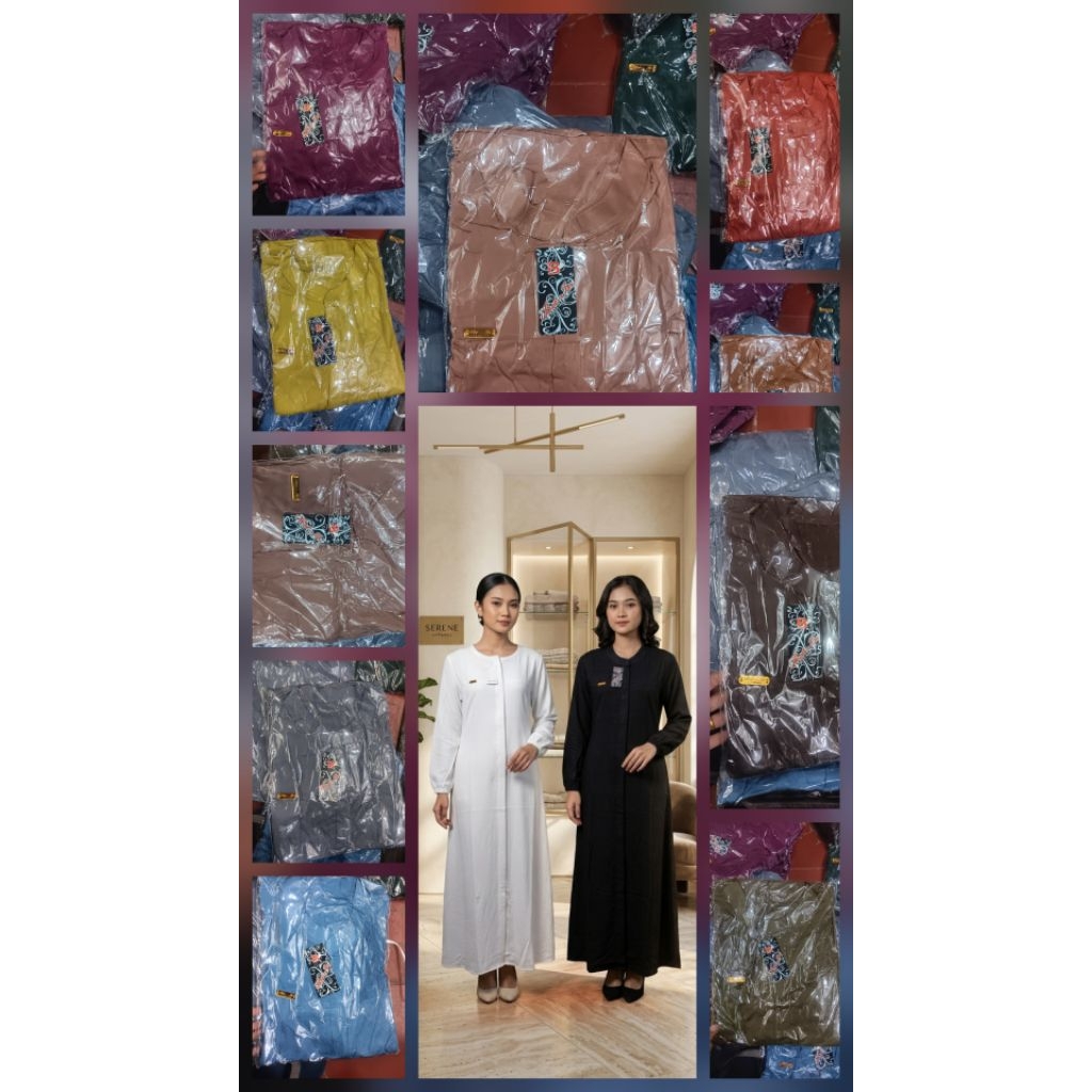 Long Dress Muslimah Minimalis - Gamis Polos Mewah Eksklusif - Gamis Premium Serene Apparel - Abaya C
