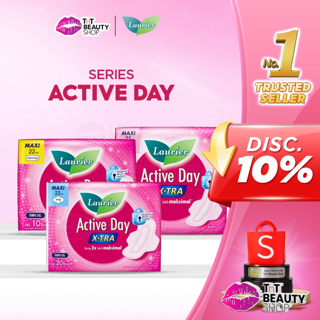LAURIER Active Day Super Maxi Non | Wing Active Day Pembalut | Tnt Beauty Shop