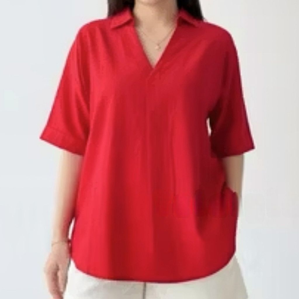 BAJU ATASAN KEMEJA WANITA MERAH