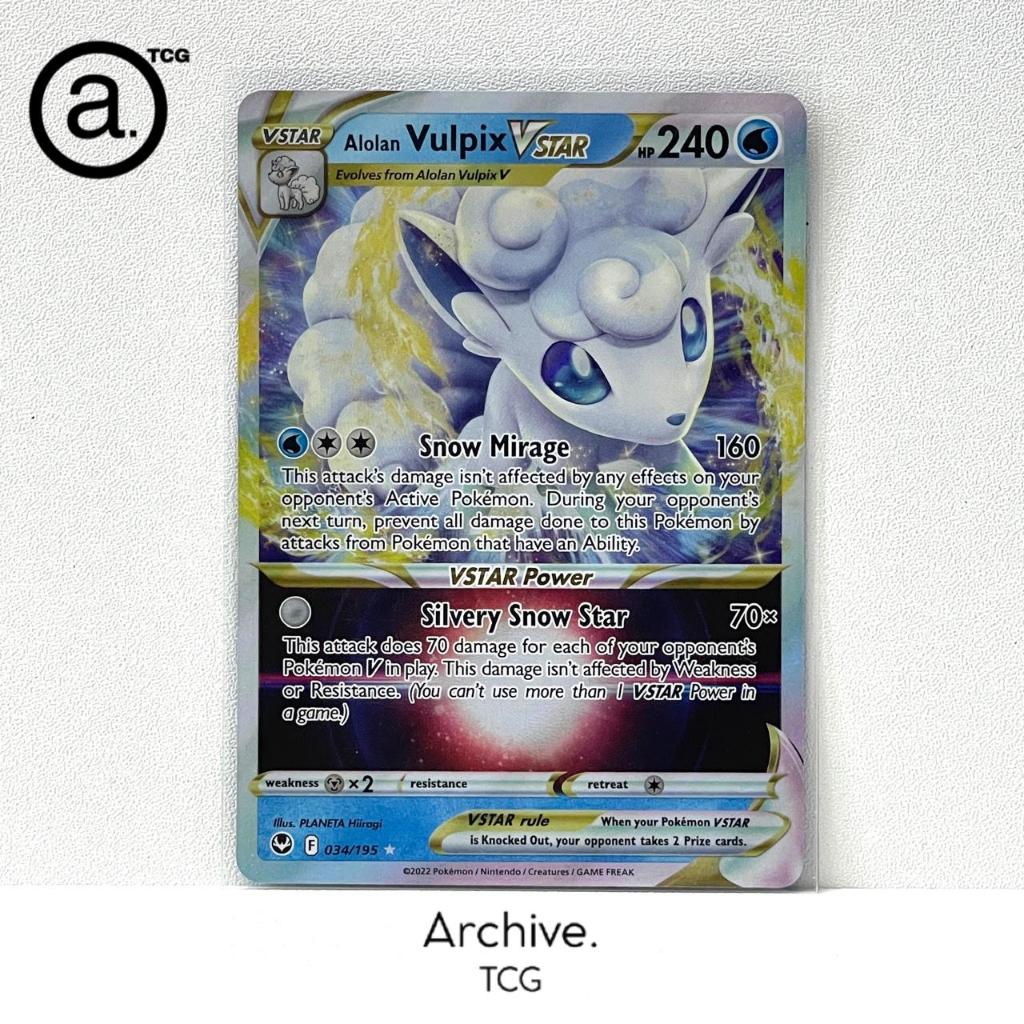 Alolan Vulpix VSTAR (034/195) Pokemon English ~ Silver Tempest (SIT)