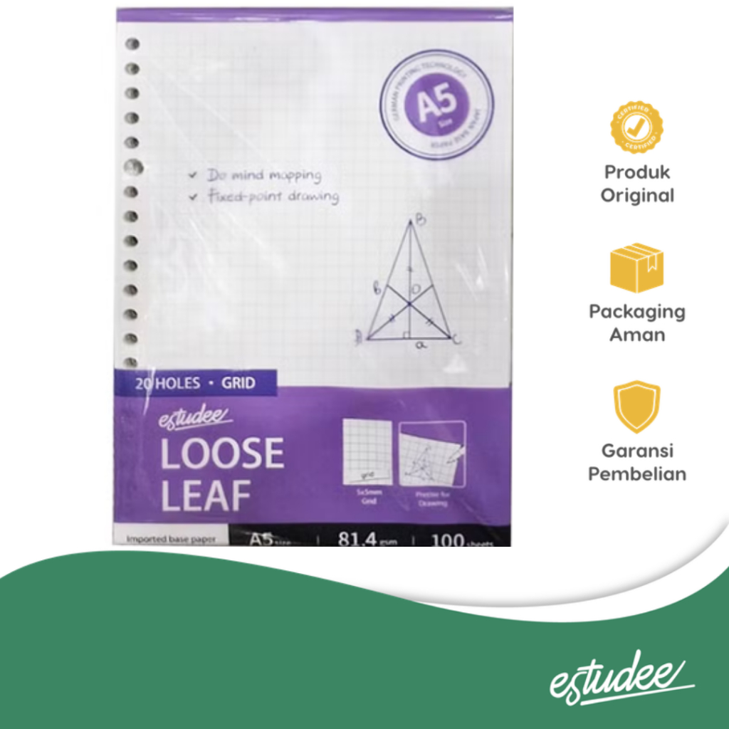 Estudee Loose Leaf Premium - Grid A5 100Sht