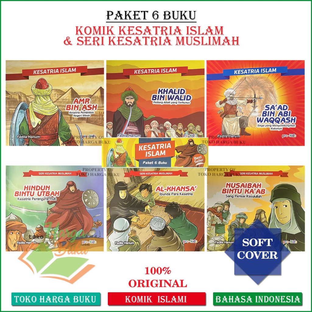 Foto Komik Kesatria Islam dan Seri Muslimah 2 Bahasa Full Colour Paket 6 Buku Best Seller - Pro Kids