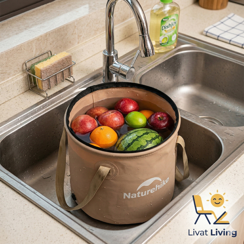 Livat Living Naturehike Solution Ember Lipat Silikon Portable Bucket Folding Serbaguna Dapur Minimal