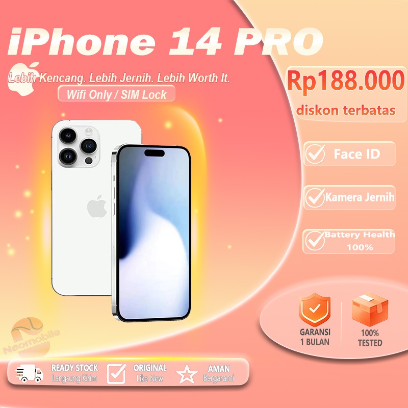 iPhone 14 Pro SECOND ORIGINAL Inter 128/256/512GB Dynamic Island Mulus Like New Face ID Apple iP14 P