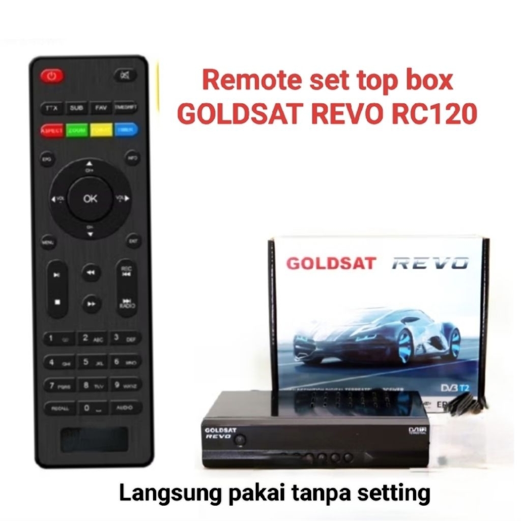 Remote stb GOLDSAT REVO remot set top box goldsat revo Rc120 DVB T2