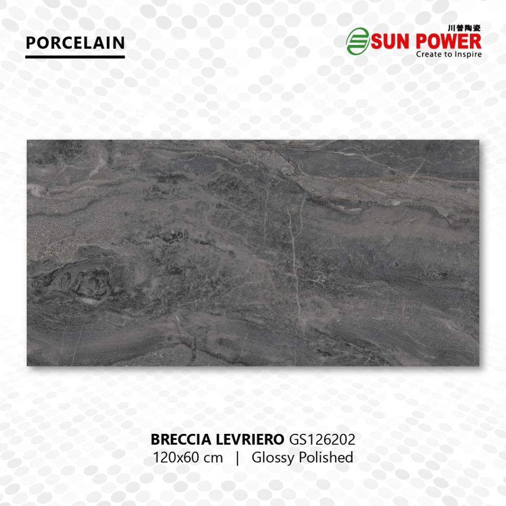 SUN POWER Breccia Series 60x60 | 120x60 | 30X60 Glazed Polished - Granit Tiles Lantai & Dinding Sun 