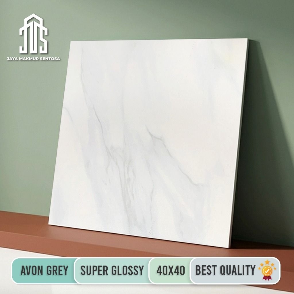 Keramik Lantai Glossy Mulia Avon Grey 40x40