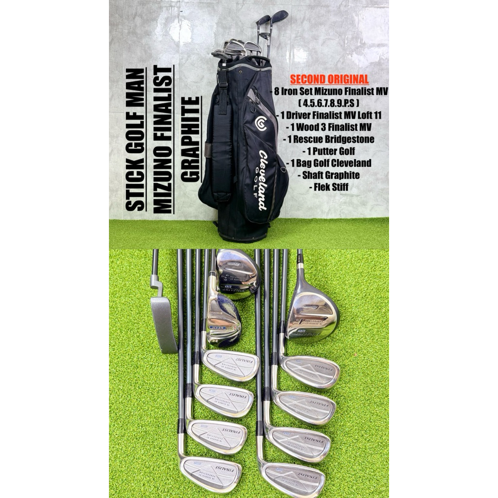 Paket Fullset Stick Golf Man Mizuno Finalist Bekas Original Fullset Bag Golf