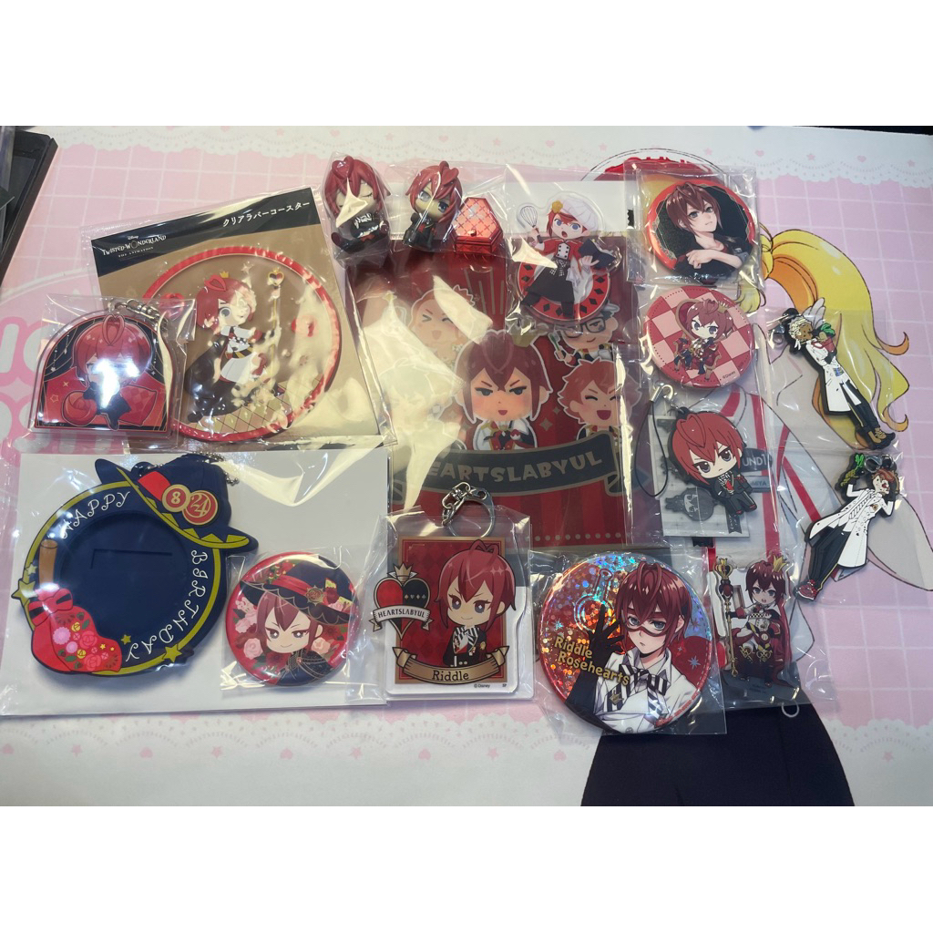 Twisted Wonderland Riddle Rosehearts Coaster character Badge Pin Acrylic Stand keychain ganci mini F