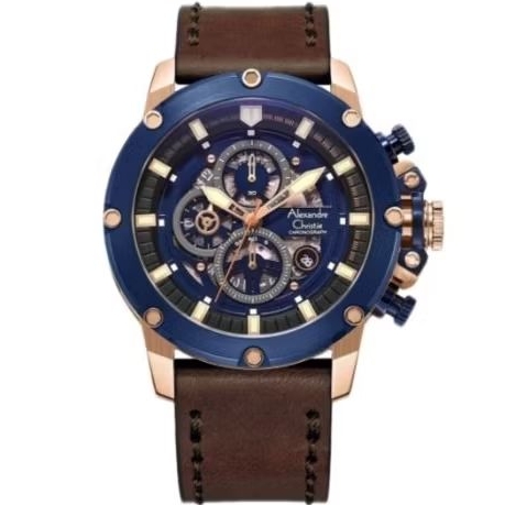 Alexandre Christie 6564 Blue Rosegold pria original