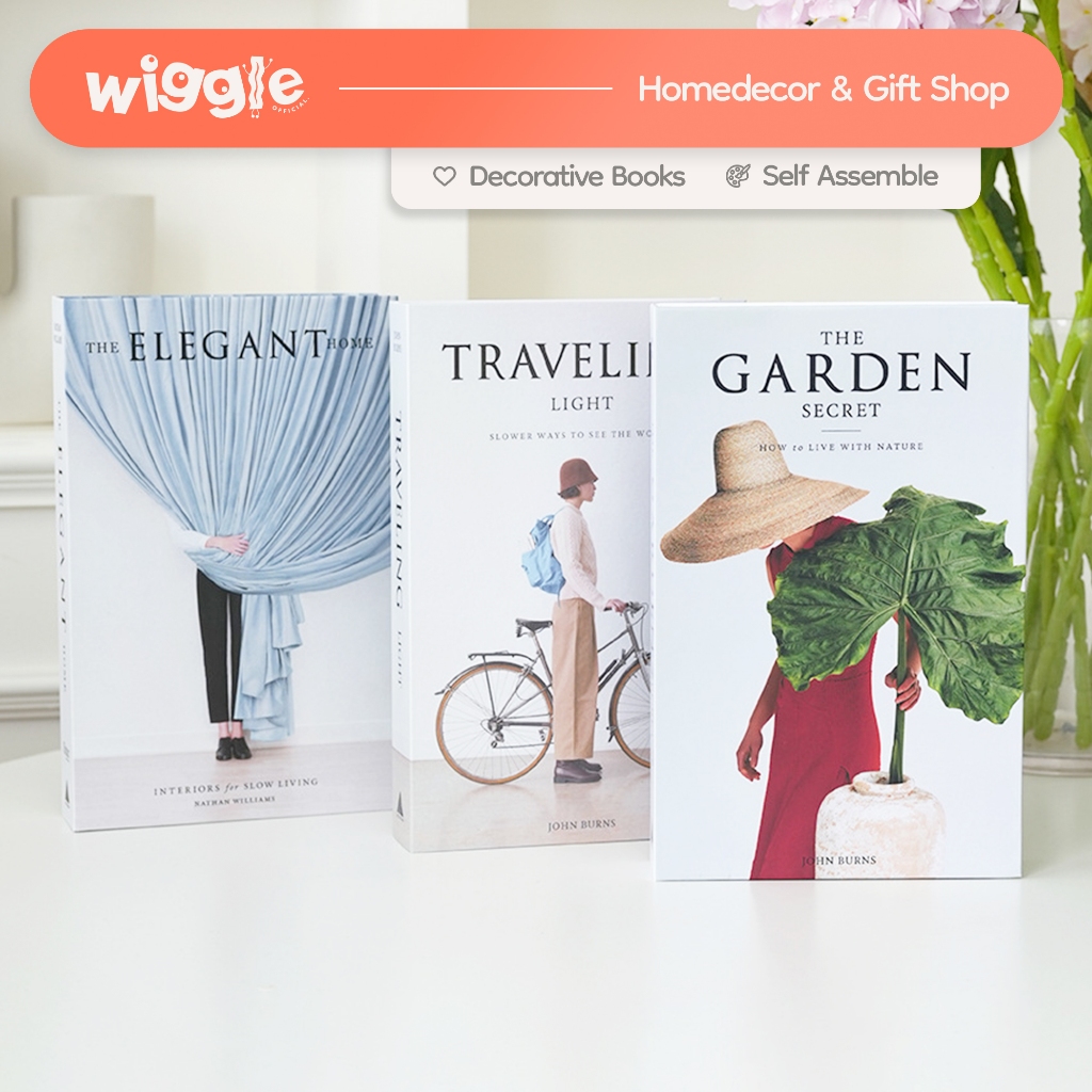 Wiggle Dummy Books Neutral Color Series Aesthetic Buku Pajangan Lemari Dekorasi Rak Properti Foto Es