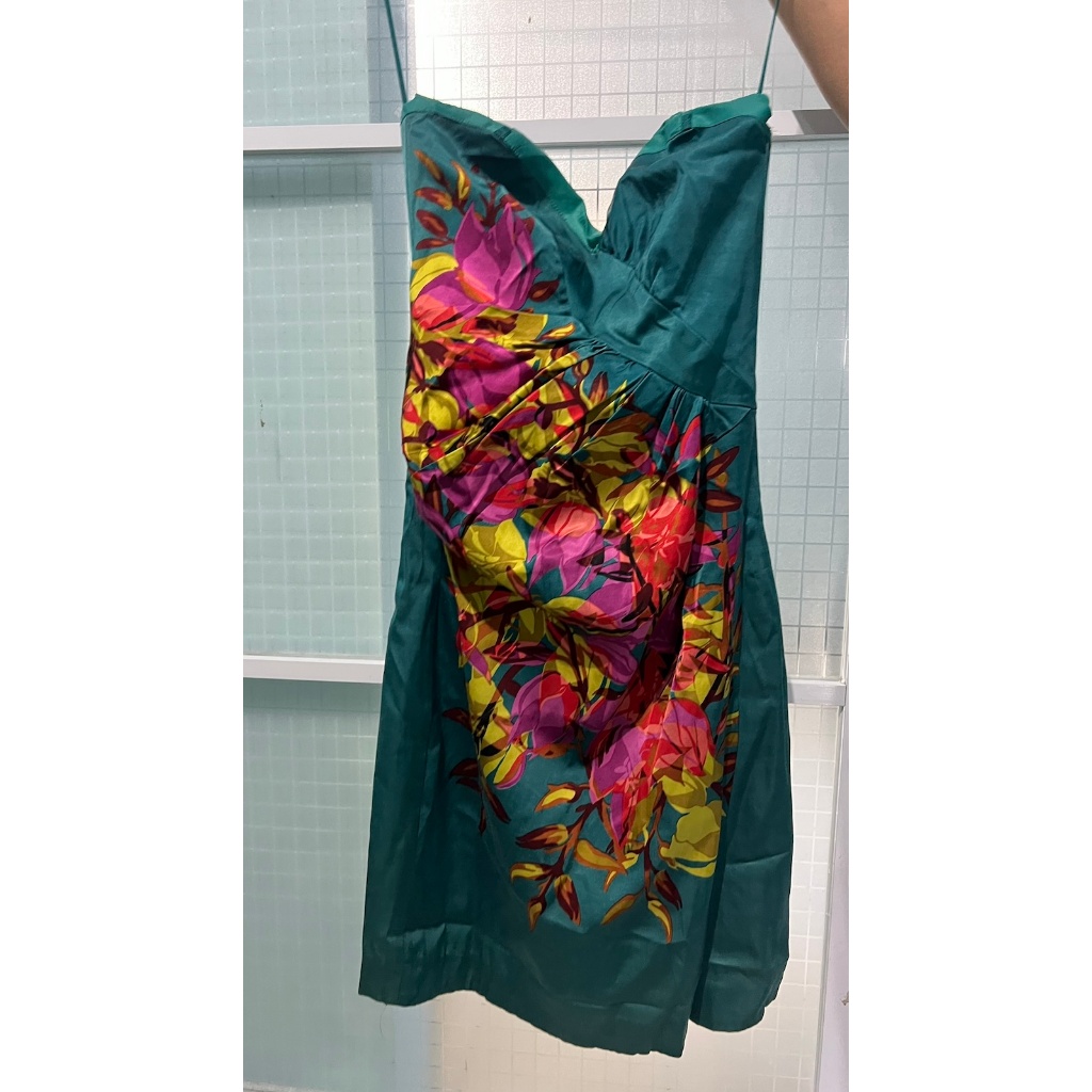 PRELOVED MANGO DRESS - Flower Satin Gown atau Dress