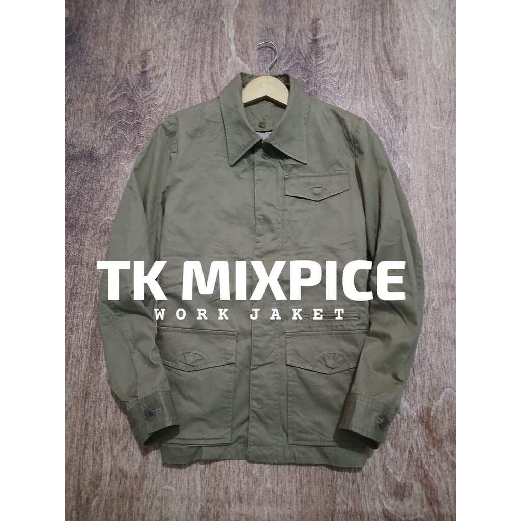TK MIXPICE work jaket keren papan atas bahan kanvas warna fresh second preloved