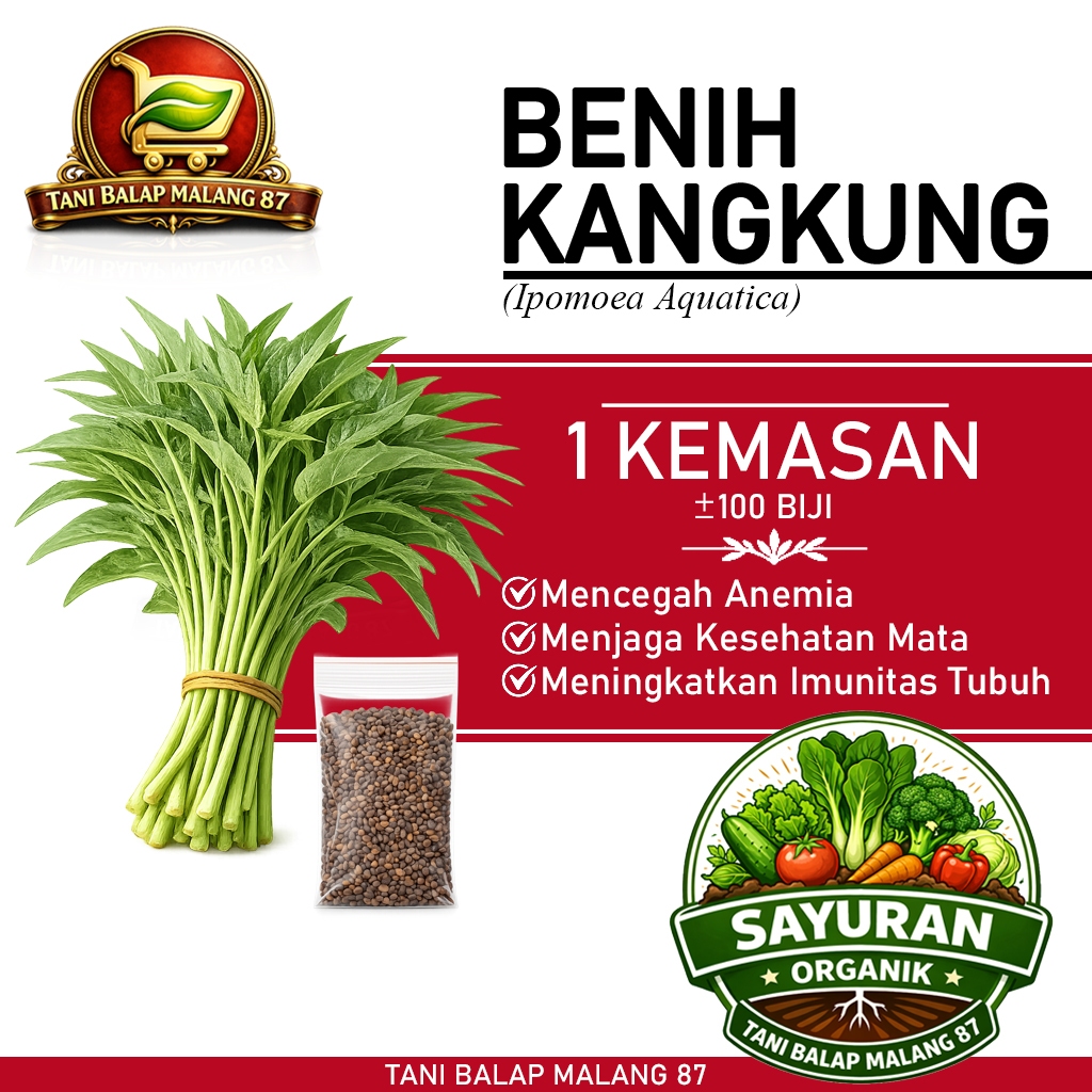 TANI BALAP MALANG 87 Benih Bibit Sayur Kangkung Sayuran Organik Super Unggul / Sehat Berkualitas