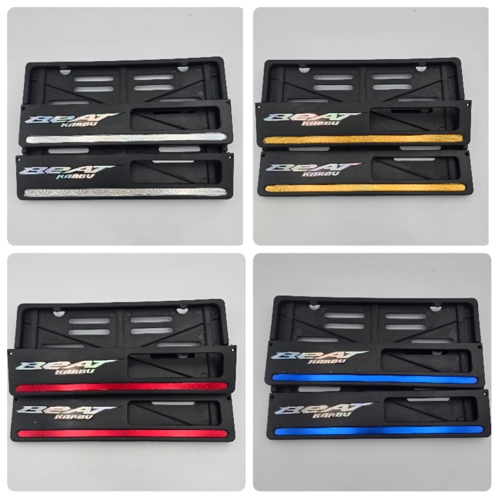 Dudukan Plat Nomer List Nyala Plus Stiker Hologram Beat Karbu Universal Semua Motor - Harga Sepasang