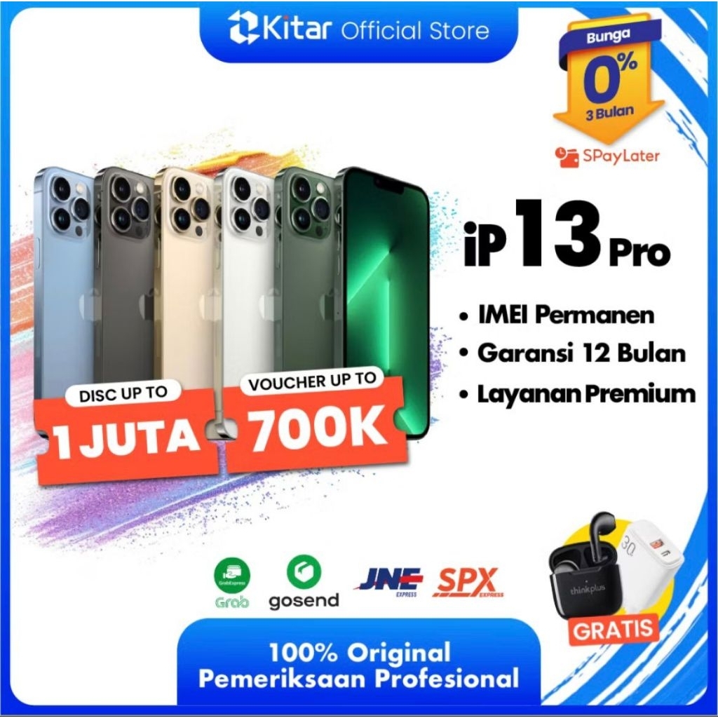 ￼iPhone 13 Pro Max ex iBox Beacukai IMEI Permanen Garansi 12 Bln 100% Original Second iPhone FULLSET