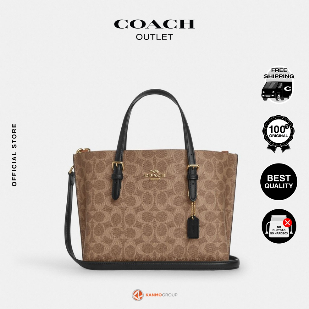 Coach Mollie Tote 25 In Signature Canvas - Tas Jinjing Wanita
