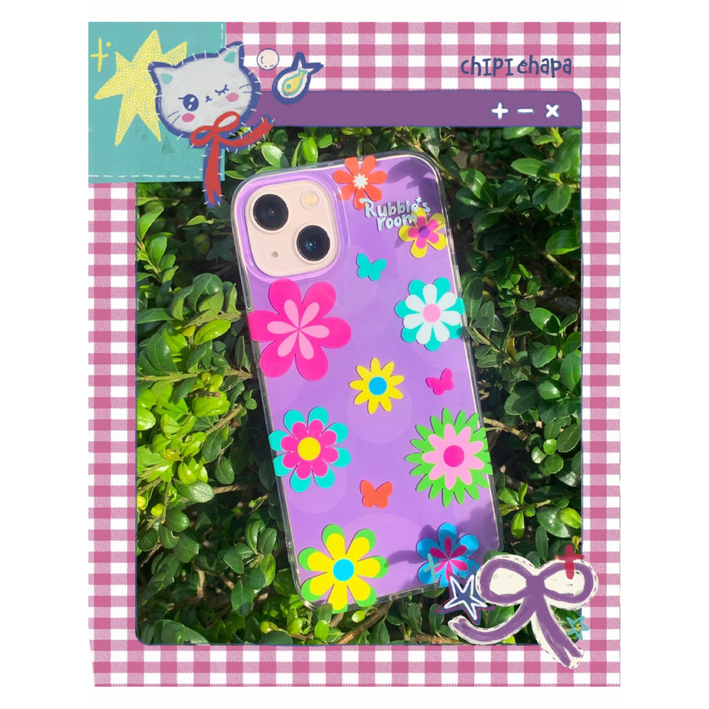 CHIPI CHAPA iPhone Case Rubbies Room – Summer Flower Y2K Purple Cute Casing