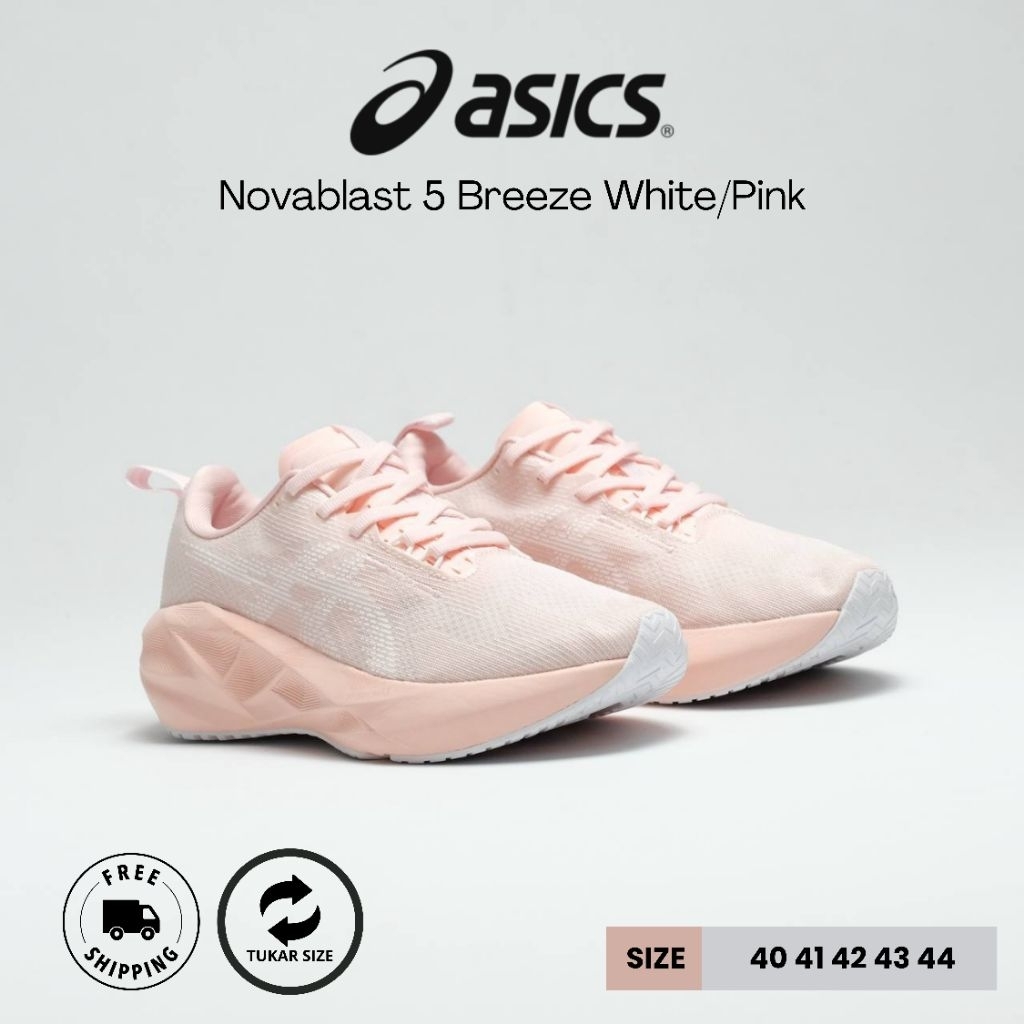 SEPATU RUNNING/VOLI ASICS NOVABLAST 5 BREEZE WHITE PINK