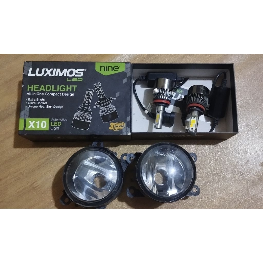 Foglamp original Ertiga 2014 dan Led Luximos nine X10 3 warna