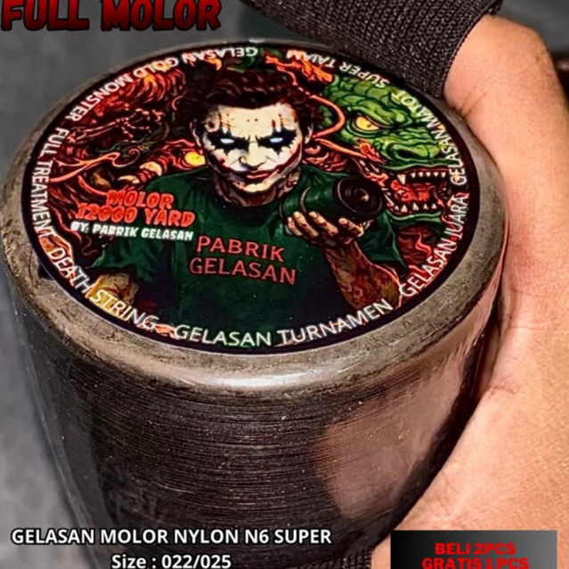 Gelasan 12000yard MOLOR JOKER SPECIAL FIGHTER Size 022/025 Beklit Kayu (Asli Original)