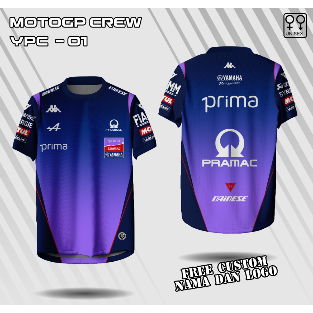 jersey crew motogp team yamaha prima baju motogp yamaha pramac kaos yamaha prima