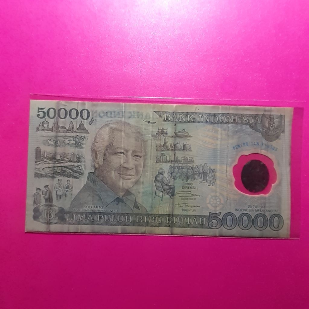 uang kuno 50000 rupiah tahun 1993